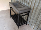 36" Curvy Rectangle Vanity with Steel Stand