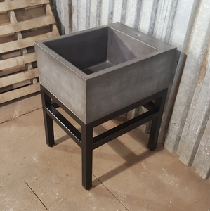 22" Deep Utility Sink with Steel Stand