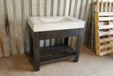 36" Curvy Rectangle Vanity with One Drawer One Shelf Maple Stand