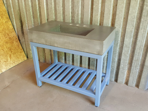 38" Traditional Drain Vanity with Steel Stand
